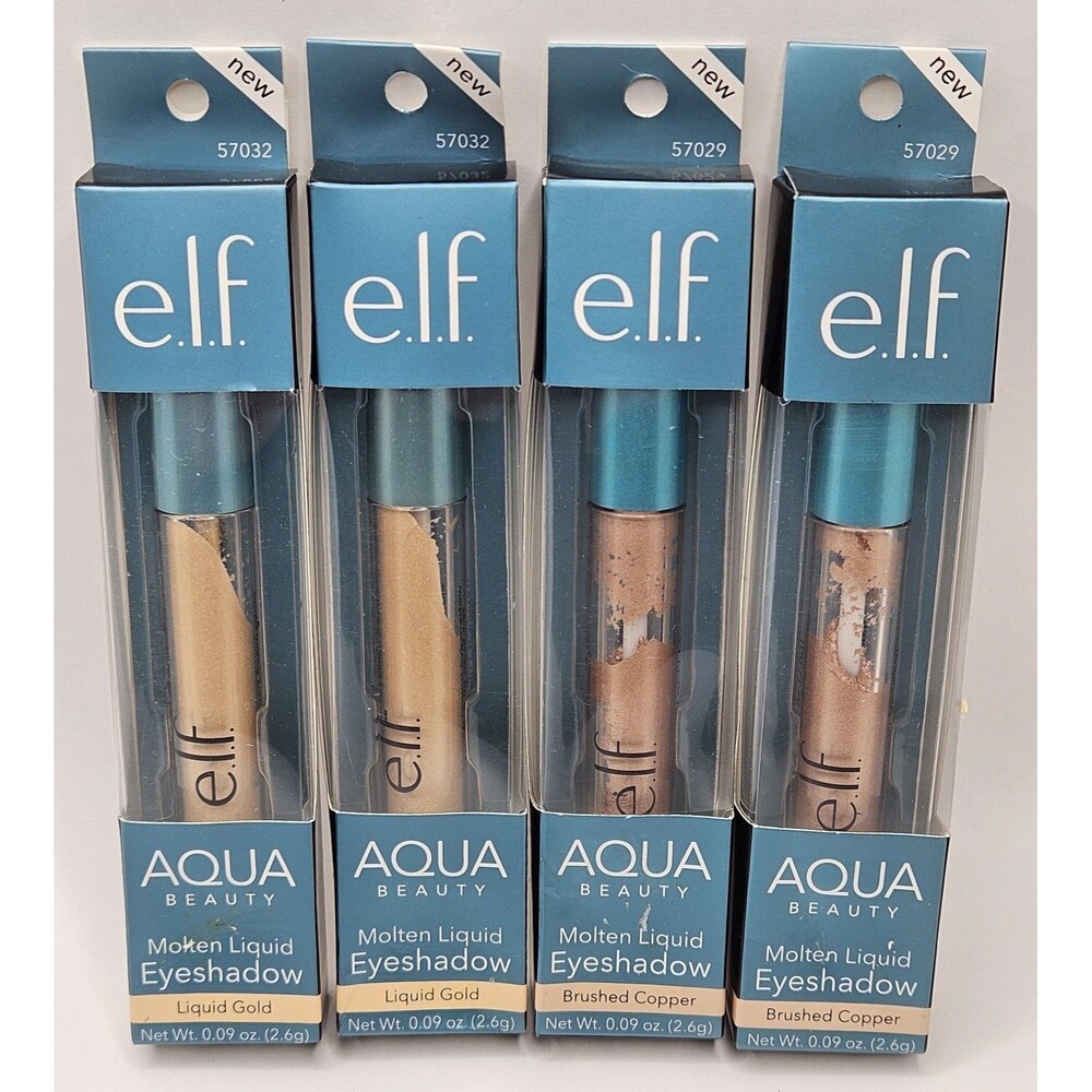 4-Pack NEW e.l.f. ELF Aqua Beauty Molten Eyeshadow Liquid Gold - Brushed Copper